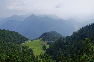 Mountain world at Walchensee, end of August, Bavaria, Germany, Europe