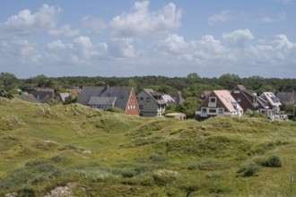 Dunes and buildings, Norderney, East Frisian Island, East Frisia, Lower Saxony, Germany, Europe