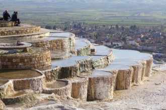 Sintered limestone terraces of Pamukkale, Pamukkale, Denizli province, Aegean region, Turkey, Asia