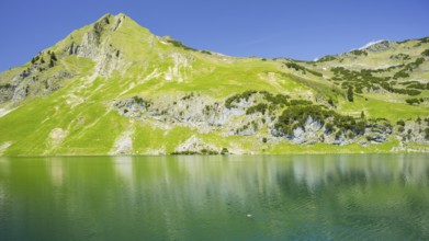 Seealpsee and Seeköpfel, 1919m, Allgäu Alps, Allgäu, Bavaria, Germany, Europe