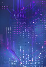 Artificial intelligence, lines, dots and pattern, vibrant blue and purple hues, abstract wallpaper