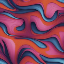 Seamless abstract pattern of vector fluid curved lines creating a dynamic ripple effect in vibrant