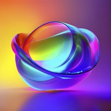 3d rendering of colorful abstract changing glass design, AI generated