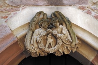 Angel's coat of arms with sign of the master builder Madern Gerthener around 1360- 1430 above the