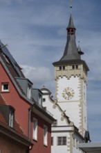 Town hall tower in Würzburg, Lower Franconia, Bavaria, Germany, Europe