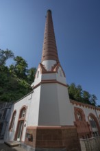 Chimney of the former Riegel brewery, Riegel am Kaiserstuhl, Baden-Württemberg, Germany, Europe