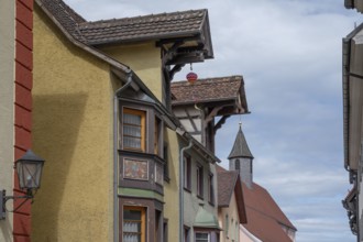 Historic town houses with bay windows and roof lift bay windows, Villingen-Schwenningen,