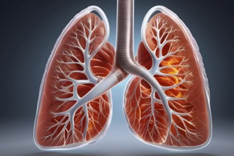 Human lung digital render, ai generated, AI generated