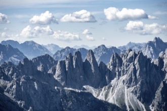 Three Peaks, jagged mountains, Sesto Dolomites, South Tyrol, Italy, Europe