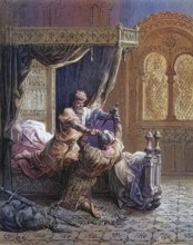 Edward I of England 1239 to 1307 kills his would-be assassin June 1272, Historical, digitally