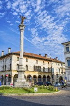 Column with angel figure, Vicenza, Veneto, Italy, Europe