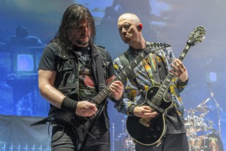 TRIVIUM, metal band, USA, Corey Beaulieu and Matthew Heafy, from left, concert, 14.02.2025,