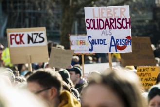 Slogans against right-wing extremism, Demonstration against right-wing extremism, Freiburg im