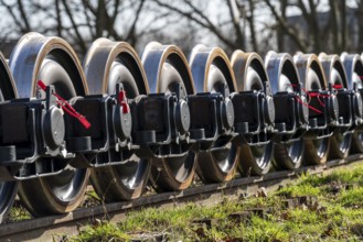 Wheelsets for railway vehicles, serviced and renewed, Herne, North Rhine-Westphalia, Germany,