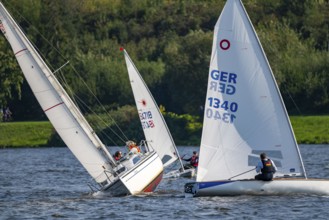 Lake Baldeney in Essen, reservoir of the Ruhr, sailing boats, Essen Sailing Week Sailing Regatta,