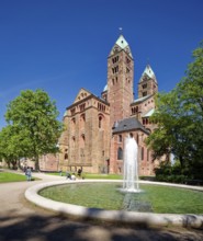 Kaiserdom, the cathedral of Speyer at the cathedral garden, Speyer, Rhineland-Palatinate, Germany,