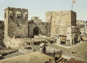 Tower of David, Jerusalem, Palestine, Israel, Holy Land, photochrome print around 1890, Asia