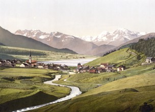 St. Valentin, Haide with Haidersee, Lago di San Valentino alla Muta, and Ortler group, formerly