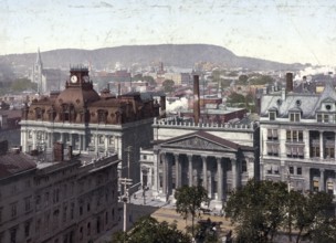 Montreal from Church of Notre Dame, Canada, Historic, digitally restored reproduction from a 19th