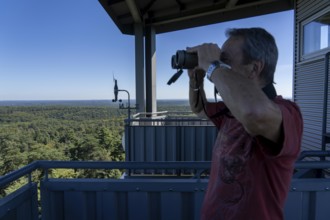 Fire watch tower on the Rennberg, near Flaesheim, Haltern am See, in the Haard forest area, one of