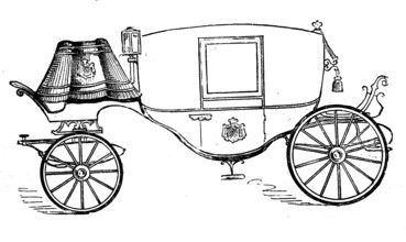 Carriage, four-seater town carriage, illustration from 1870, historical, digital reproduction of an