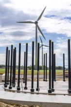 Wind turbine repowering, in the Issum-Oermten wind farm, 9 wind turbines in operation for over 20