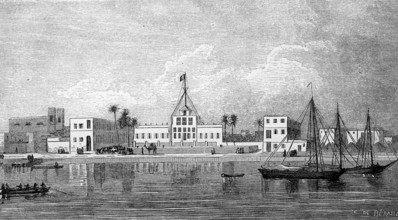 Saint-Louis, a town on the north-western coast of Senegal, in 1880, Historical, digital