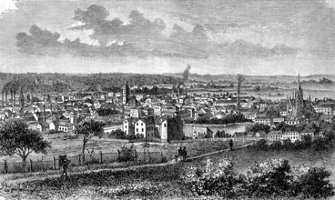 City of Gera in Thuringia, Germany, in 1880, Historical, digital reproduction of an original from