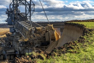 Opencast lignite mine Garzweiler 2, bucket wheel excavator, near the hamlet of Lützerath,