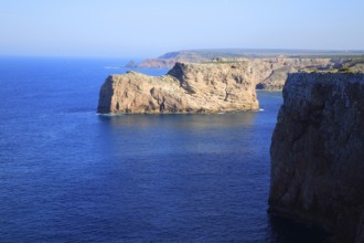 Cliffs at Sagres, near Cabo de São Vicente, the most south-westerly point of the European mainland,