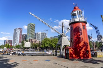 The Maritime Museum, outdoor area in the Leuvehaven, in Rotterdam, many old ships, boats, exhibits