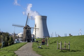 The Doel nuclear power plant on the Scheldt, one of two nuclear power plants in Belgium, consists