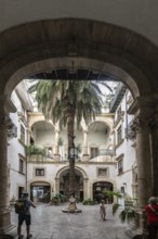 Palermo old town, inner courtyard, Sicily, Italy, Europe