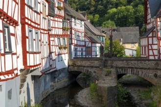 Monreal, idyllic half-timbered village in the Elz valley, in the district of Mayen-Koblenz in