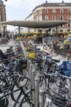 Bicycle parking, Nørreport metro station, in the city centre of Copenhagen, considered the bicycle