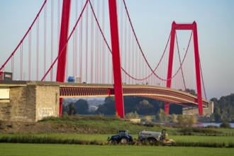 The Rhine bridge Emmerich, federal road B220, longest suspension bridge in Germany, is currently