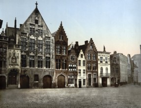 The Library, Bruges, Belgium, ca 1895, Historical, digitally restored reproduction from a 19th