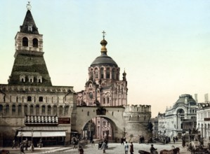 The Vladimir Gate, Moscow, Russia, 1890, Historical, digitally restored reproduction from a 19th