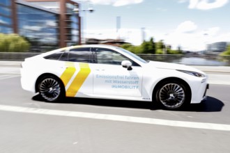 The Toyota Mirai, a vehicle with fuel cell technology, Fuelcell, on the road, Berlin, 17/05/2021