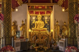 Golden Buddha statue in the temple Wat Phra Si Rattana Mahathat, Phitsanulok, Thailand, Asia