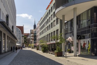 Pedestrian zone in the city centre of Chemnitz, Saxony, Germany, Europe