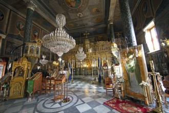 Orthodox church, interior view, Nafplio, Argolis, Peloponnese, Greece, Europe