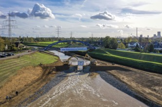 Dinslaken, Voerde, North Rhine-Westphalia, Germany, Inauguration of the new Emscher estuary into