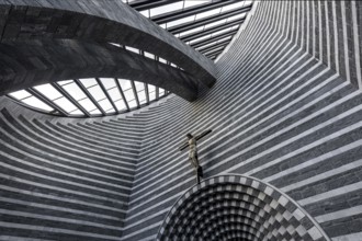 Chiesa di San Giovanni Battista, interior view, architect Mario Botta, Mogno, near Fusio,