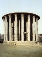 Vesta's Temple, Rome, Italy, Historic, digitally restored reproduction from a 19th century