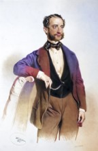 Sigmund Hirschler (1820-1875), merchant in Vienna, Historical, digitally restored reproduction from