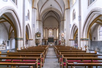 Interior of the collegiate church of St Castor in Karden, Treis-Karden, Rhineland-Palatinate,