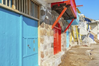 Colourful fishermen houses, Klima, Milos Island, Cyclades Islands, Greece, Europe