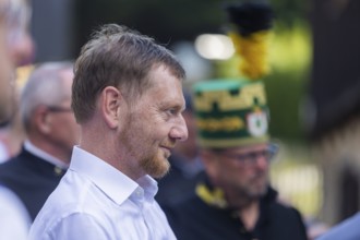 Minister-President Michael Kretschmer visits Schneeberg on the occasion of the mining dispute day,