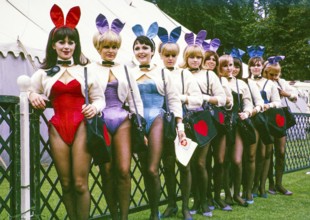 Bunny Girls, Variety Club of Great Britain, Sandown Park racecourse, Esher, Surrey, England,